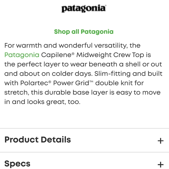 Patagonia Capilene Midweight Base Layer Crew - Picture 7 of 8